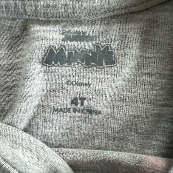 Disney Minnie Mouse Gray and Pink Kids Tee 4T - like new - Picture 3 of 3